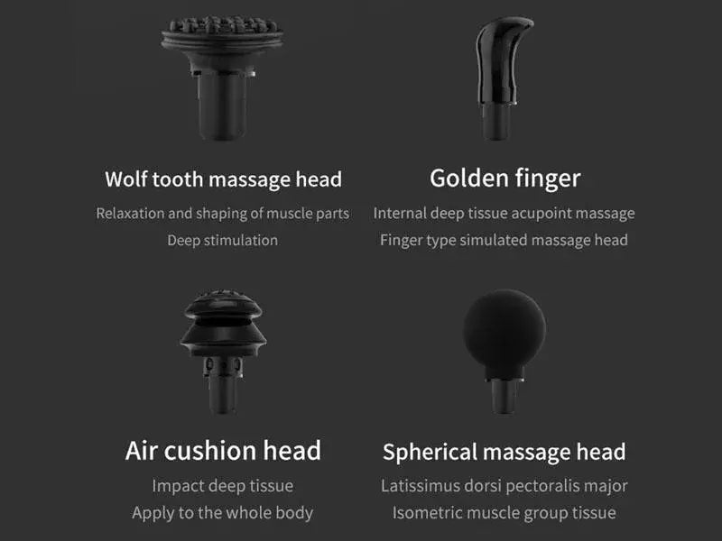 Pistolet de massage musculaire fascial Argent-Noir