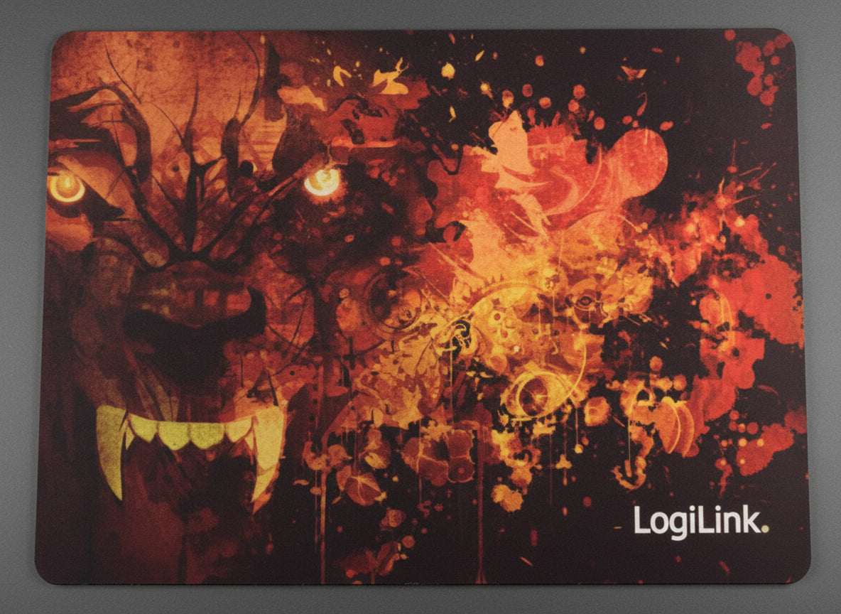 Tapis de souris de jeu ultra fin Logilink Glimmer ID0141 (Design loup)