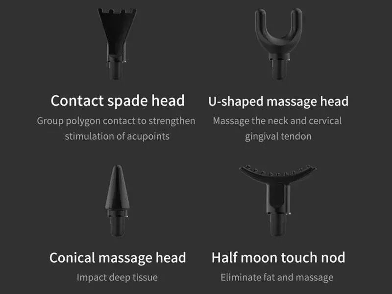 Pistolet de massage musculaire fascial Argent-Noir