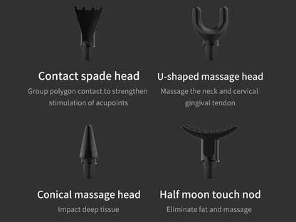 Pistolet de massage musculaire fascial Argent-Noir