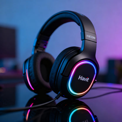 Casque gaming Havit GAMENOTE H2233D RGB noir/rouge