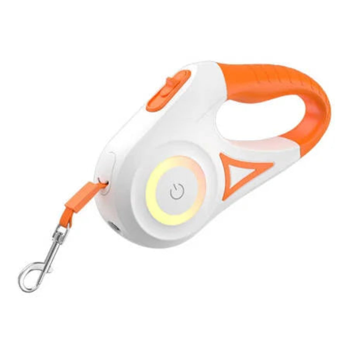 Laisse automatique pour chien Rojeco LED 5 m blanc et orange