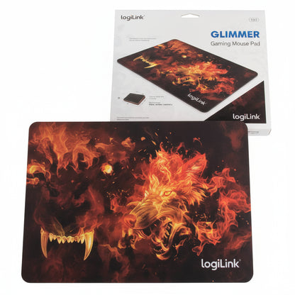 Tapis de souris de jeu ultra fin Logilink Glimmer ID0141 (Design loup)